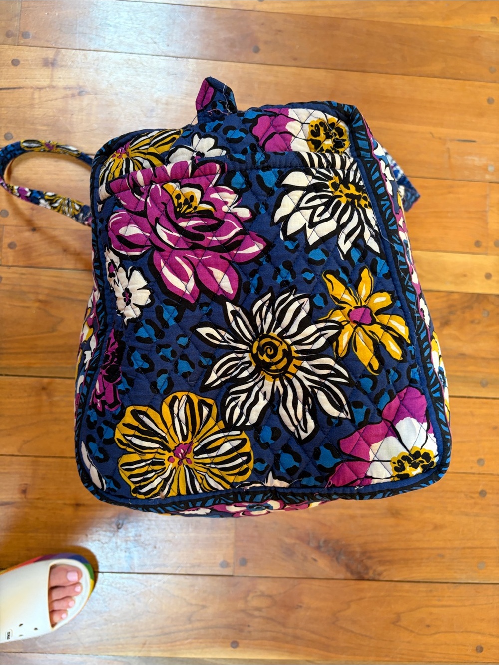 Vera Bradley Quilted Floral Duffel - Blue, Pink, Yellow - Picture 9 of 12
